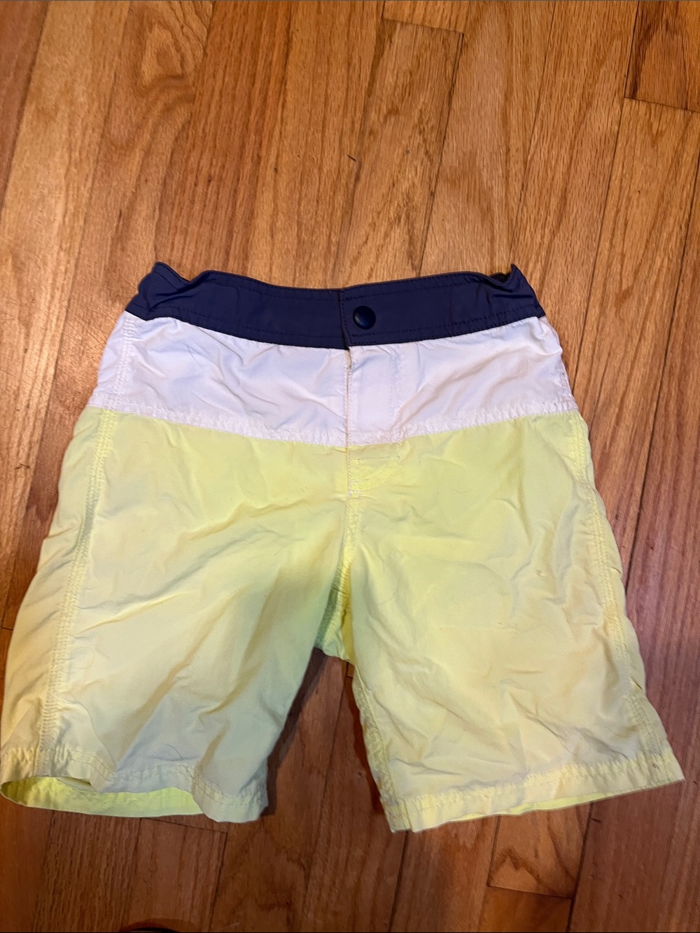 Crewcuts Boys' Colorblock Swim Trunks in Navy, White & Pale Yellow